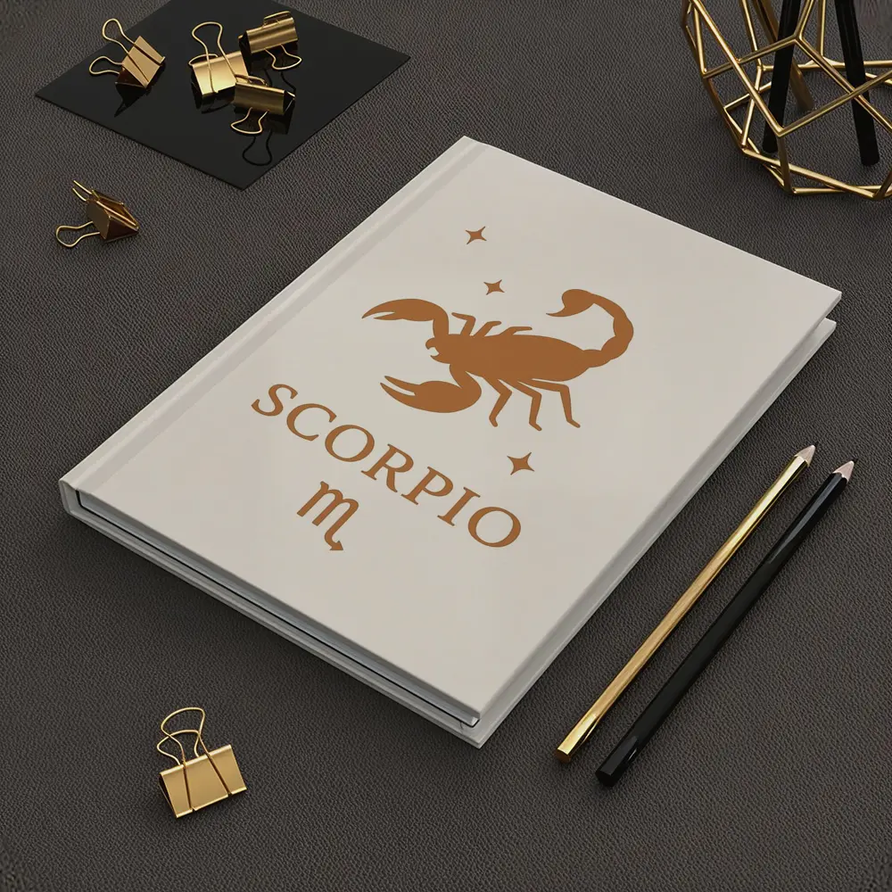 Scorpio Zodiac Sign Scorpion Beige Art – Notebooks