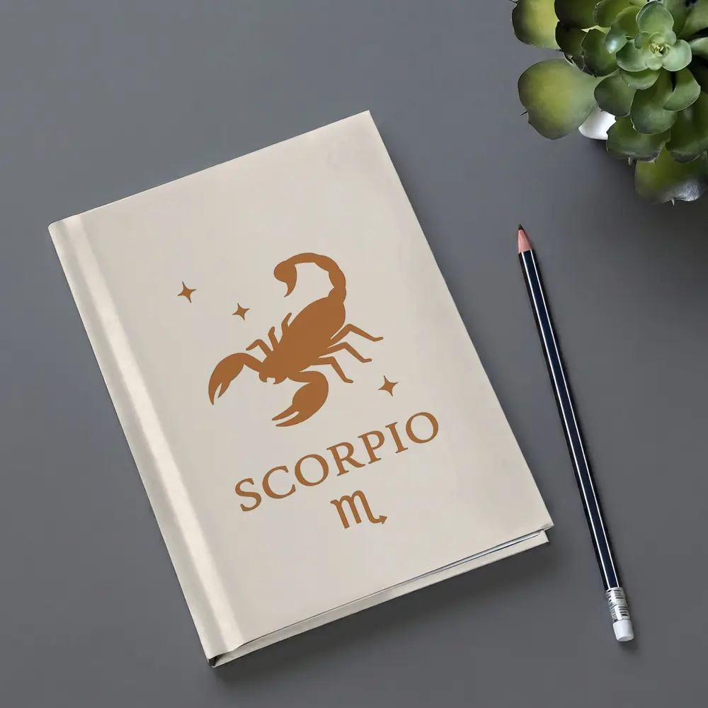 Scorpio Zodiac Sign Scorpion Beige Art – Notebooks