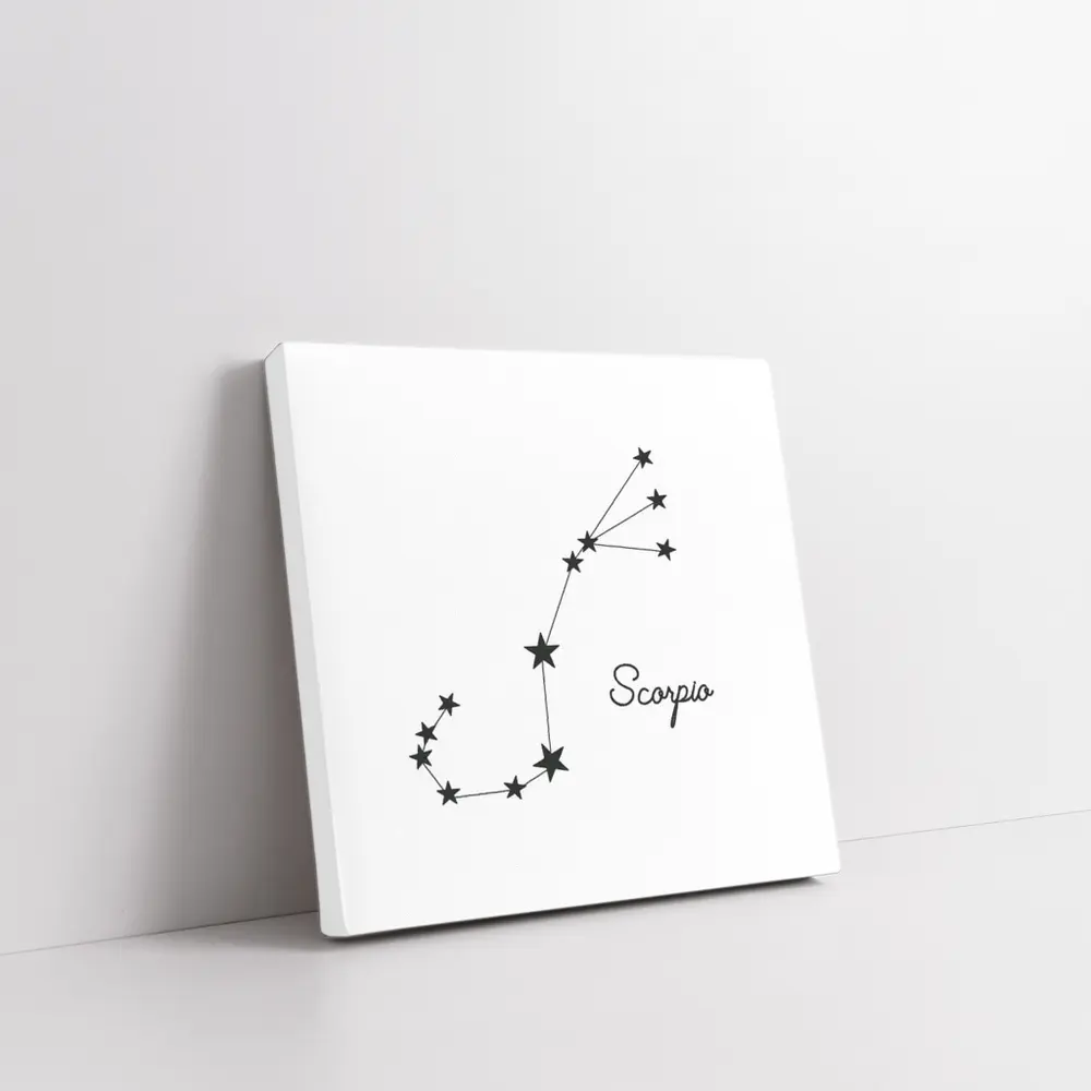 Scorpio Constellation Stars Minimalist White Art – Wall Art