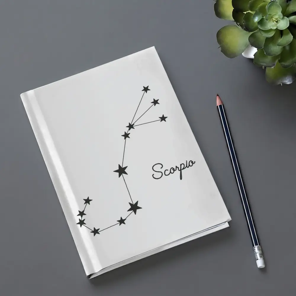 Scorpio Constellation Stars Minimalist White Art – Notebooks