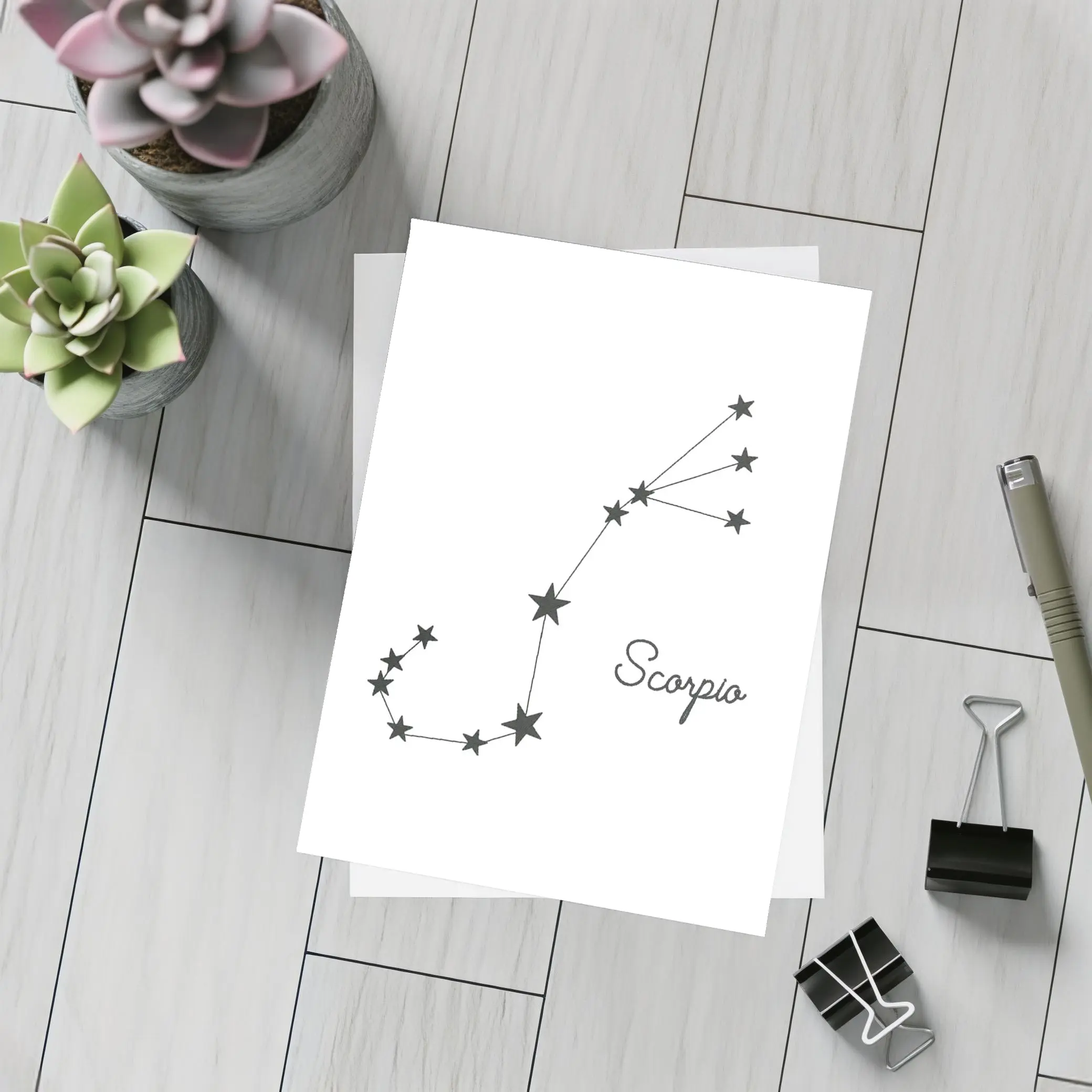 Scorpio Constellation Stars Minimalist White Art – Postcards