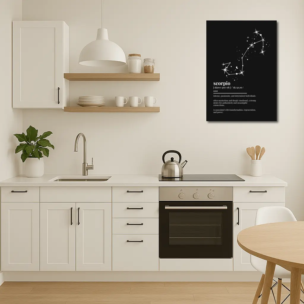 Scorpio Zodiac Constellation Definition Black Background – Wall Art