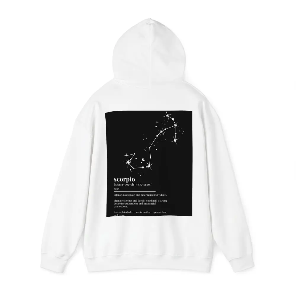 Scorpio Zodiac Constellation Definition Black Background – Hoodies