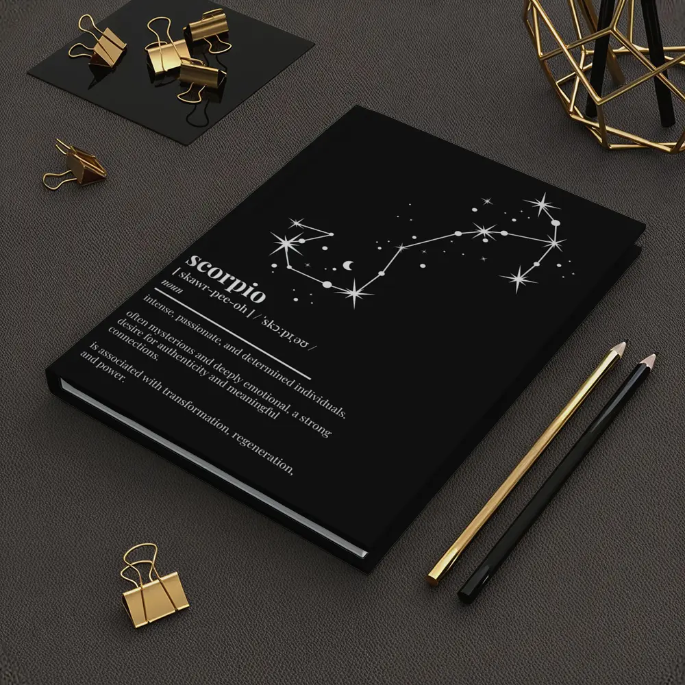 Scorpio Zodiac Constellation Definition Black Background – Notebooks