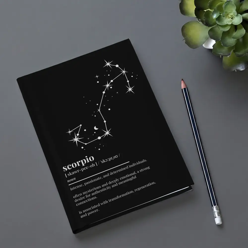Scorpio Zodiac Constellation Definition Black Background – Notebooks