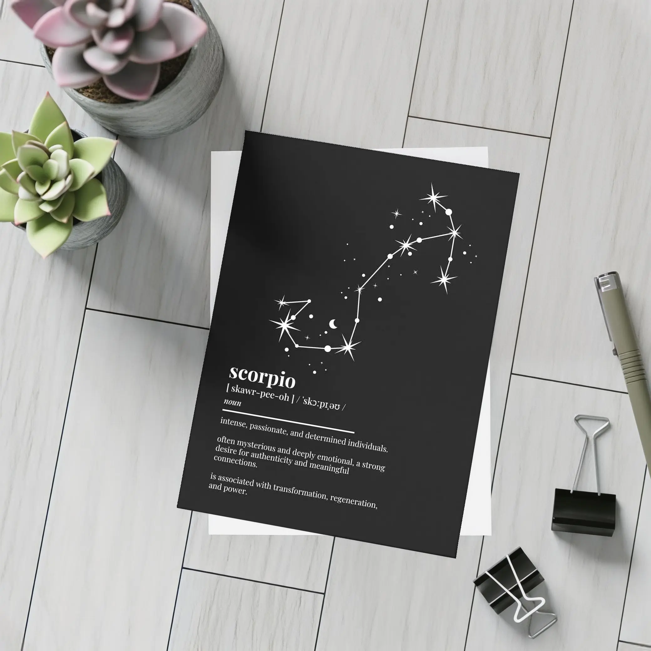 Scorpio Zodiac Constellation Definition Black Background – Postcards