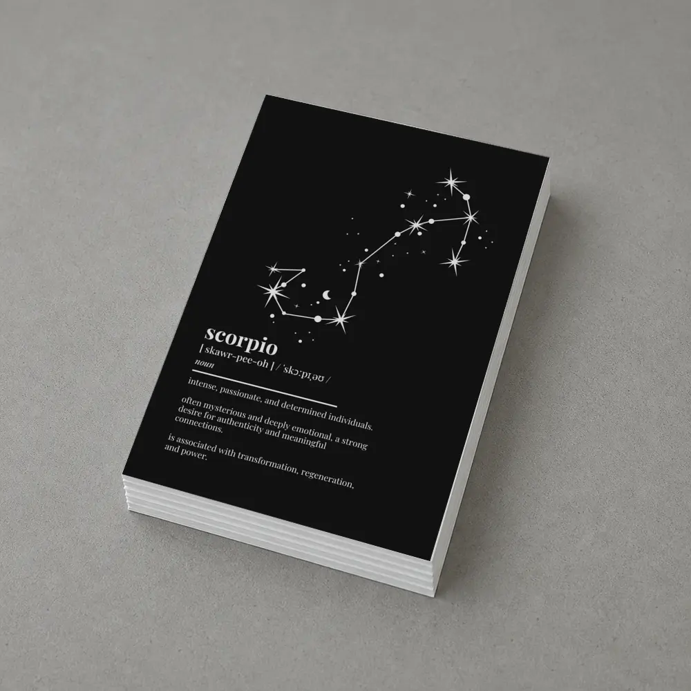 Scorpio Zodiac Constellation Definition Black Background – Postcards