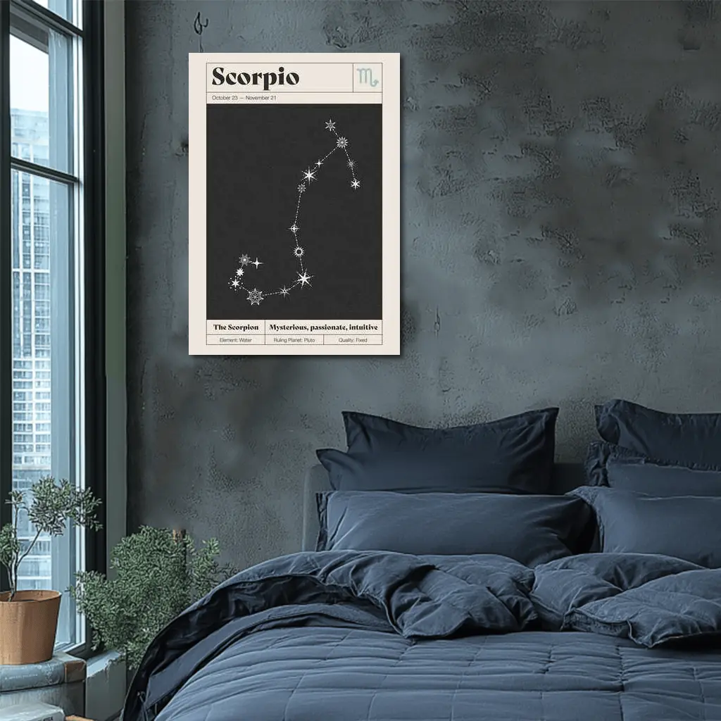 Scorpio Constellation Star Map Dark Sky – Wall Art