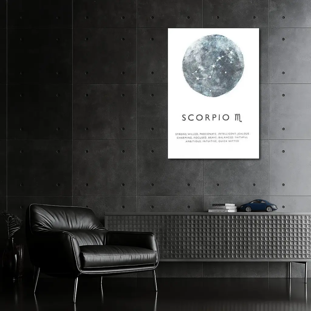 Scorpio Zodiac Moon Constellation Art Print – Wall Art
