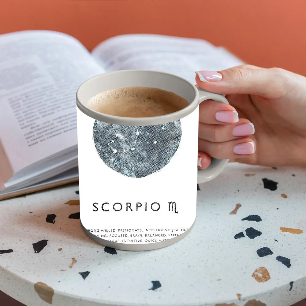 Scorpio Zodiac Moon Constellation Art Print – Mugs