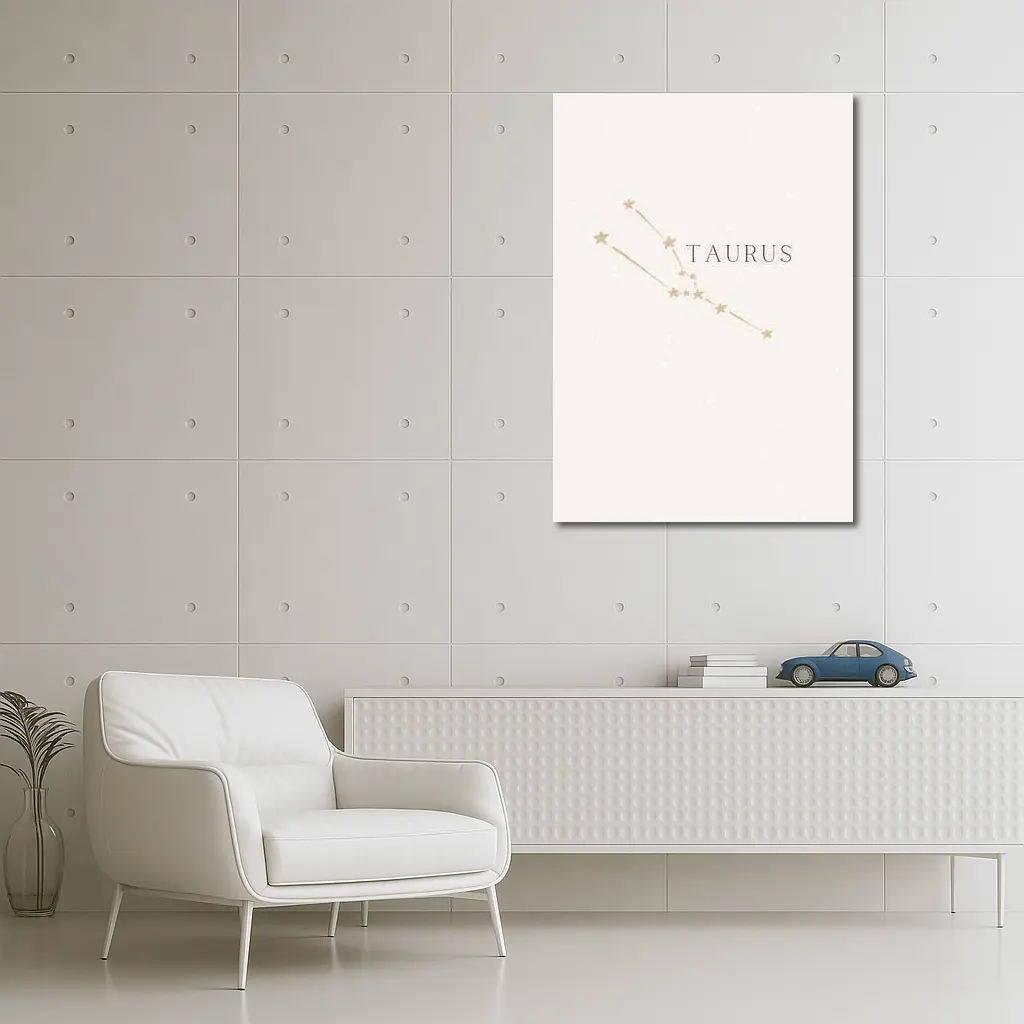 Taurus Constellation Stars Minimal Beige Art – Wall Art