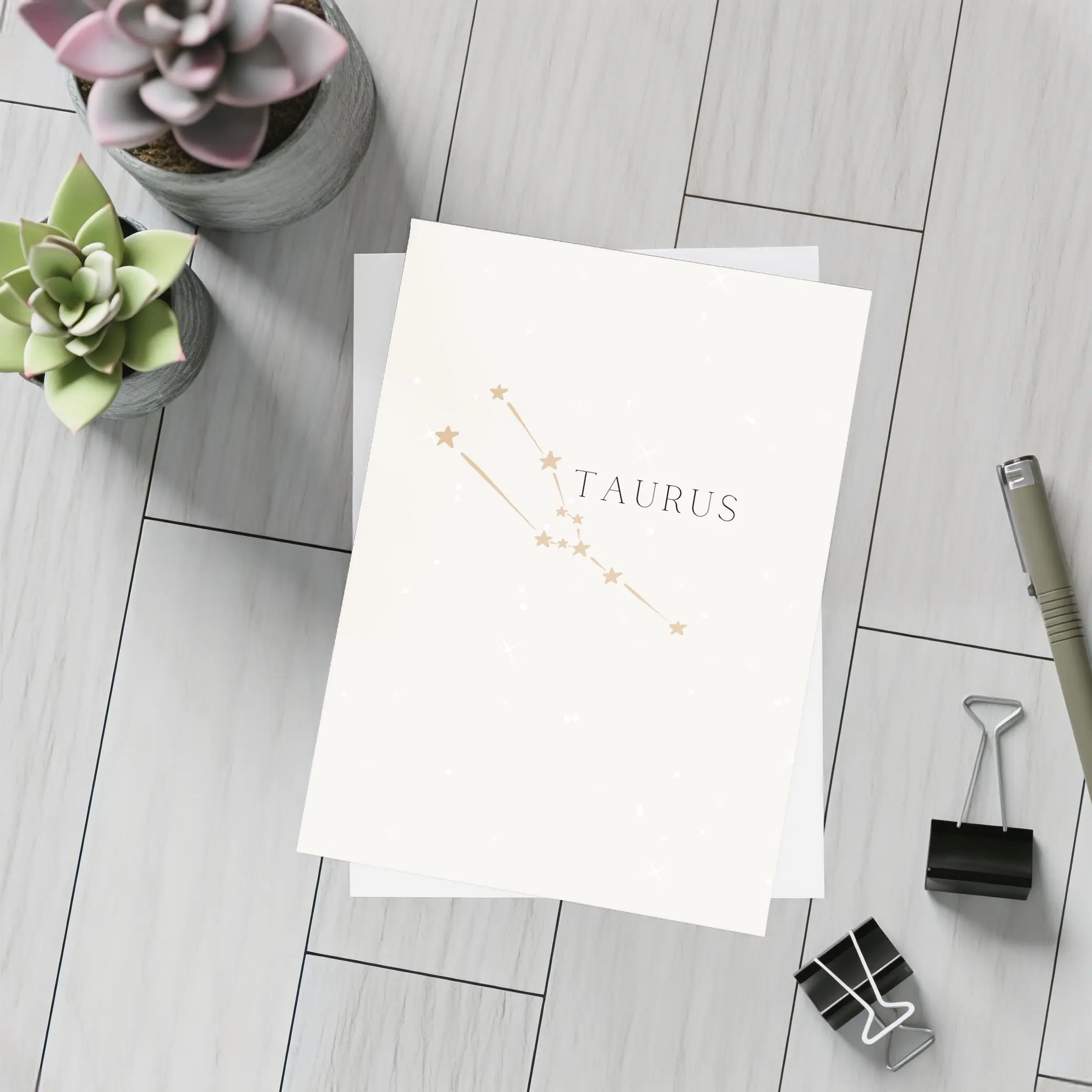 Taurus Constellation Stars Minimal Beige Art – Postcards