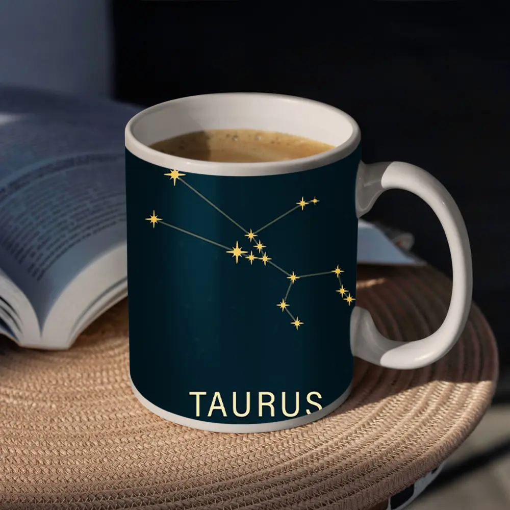 Taurus Constellation Gold Stars Dark Blue – Mugs