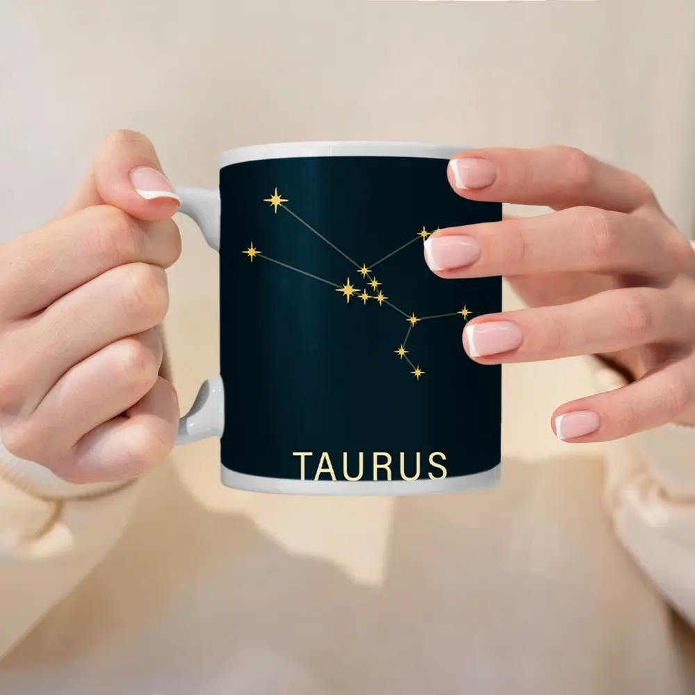 Taurus Constellation Gold Stars Dark Blue – Mugs