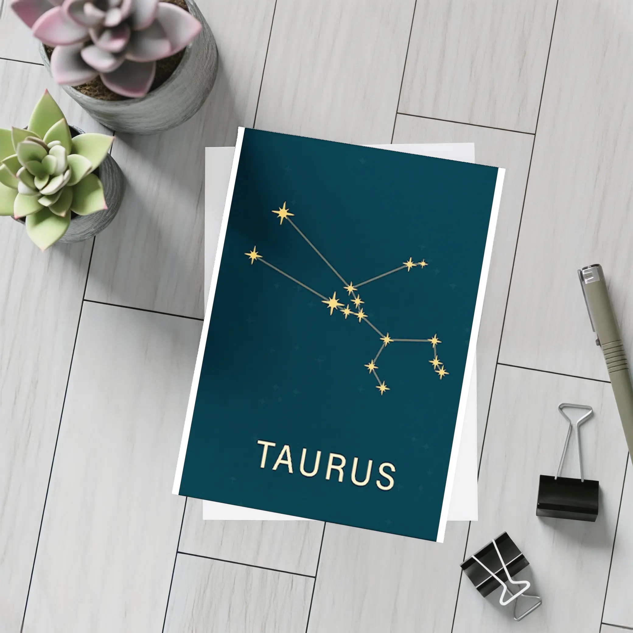 Taurus Constellation Gold Stars Dark Blue – Postcards