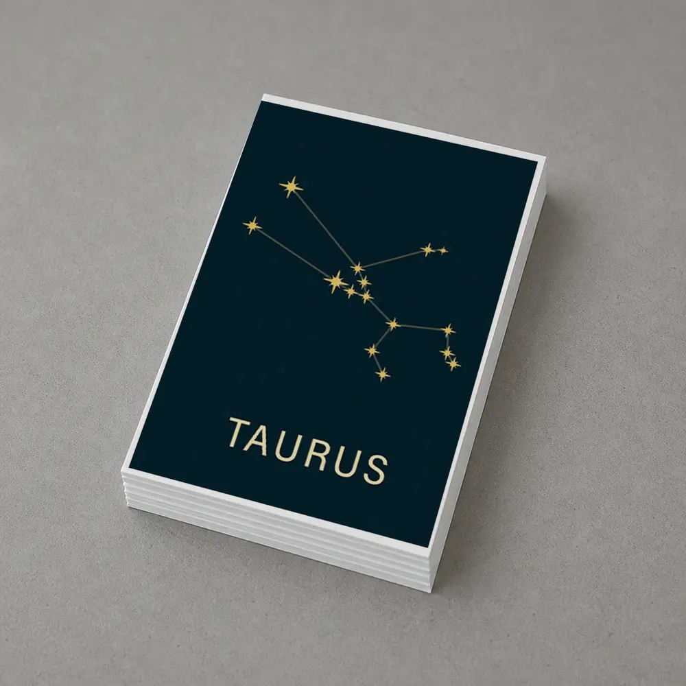 Taurus Constellation Gold Stars Dark Blue – Postcards