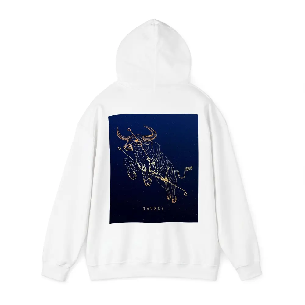 Taurus Constellation Gold Bull Dark Blue – Hoodies