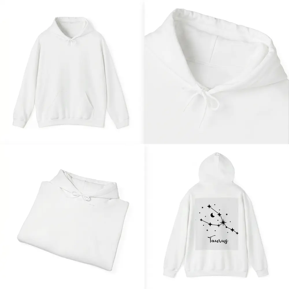 Taurus Constellation Stars Moon Black White – Hoodies