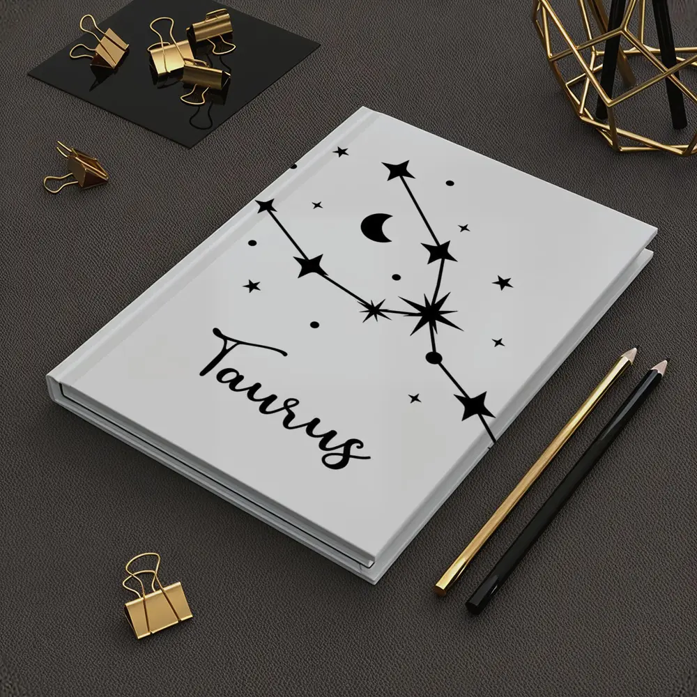 Taurus Constellation Stars Moon Black White – Notebooks