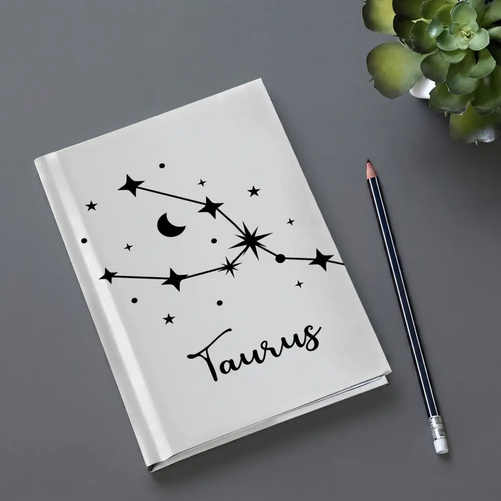 Taurus Constellation Stars Moon Black White – Notebooks