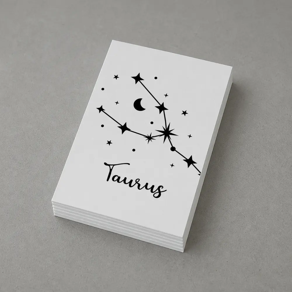 Taurus Constellation Stars Moon Black White – Postcards
