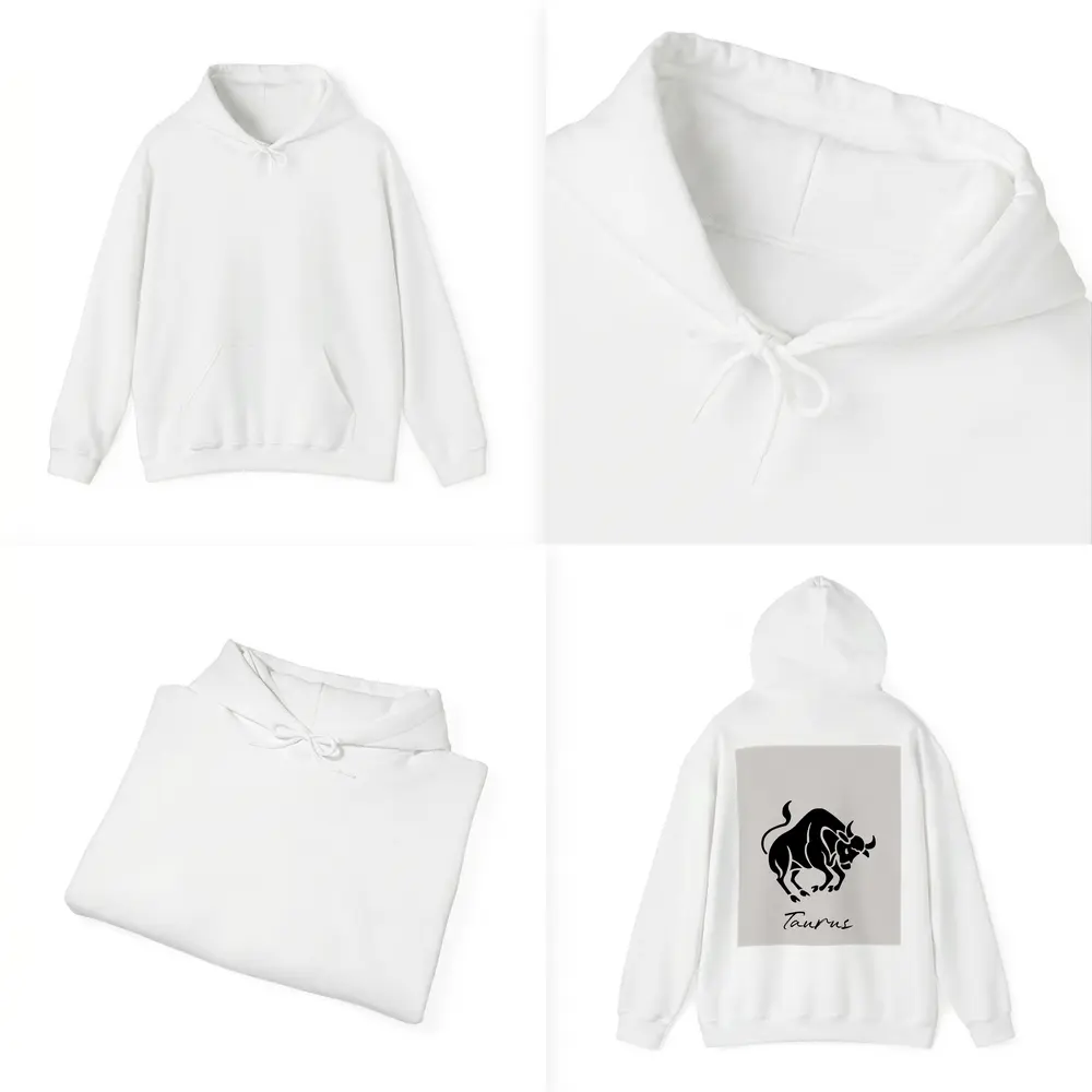 Taurus Zodiac Bull Black Beige Art – Hoodies