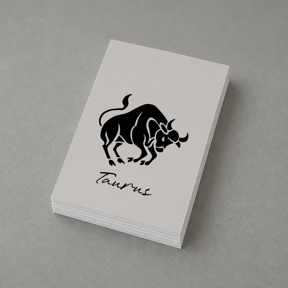 Taurus Zodiac Bull Black Beige Art – Postcards