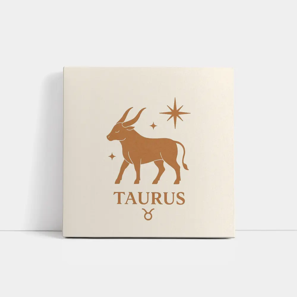 Taurus Zodiac Bull Star Celestial Beige Art – Wall Art