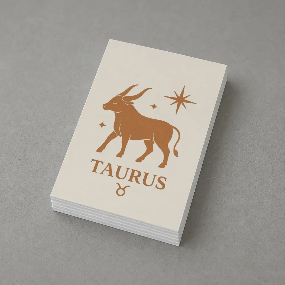 Taurus Zodiac Bull Star Celestial Beige Art – Postcards