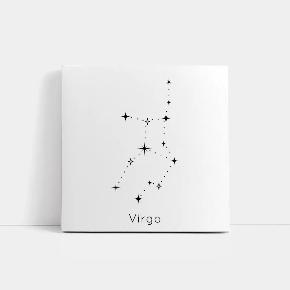 Virgo Constellation Stars Black White Art – Wall Art