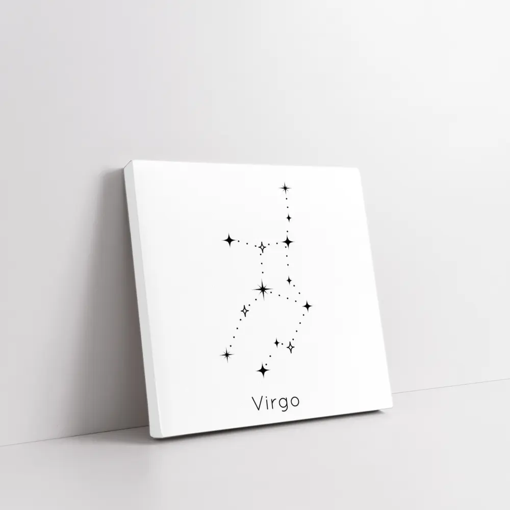 Virgo Constellation Stars Black White Art – Wall Art