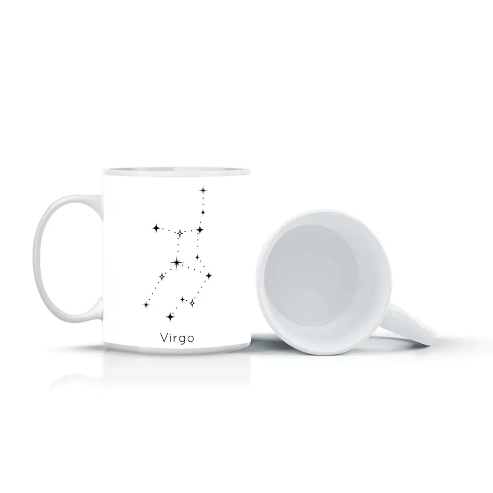 Virgo Constellation Stars Black White Art – Mugs