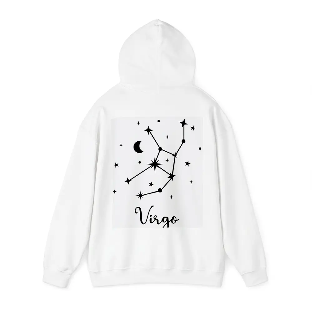 Virgo Constellation Stars Moon Black Art – Hoodies