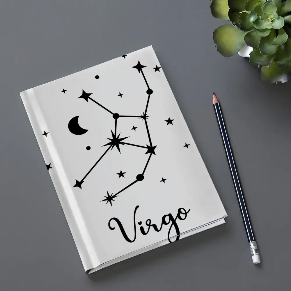 Virgo Constellation Stars Moon Black Art – Notebooks