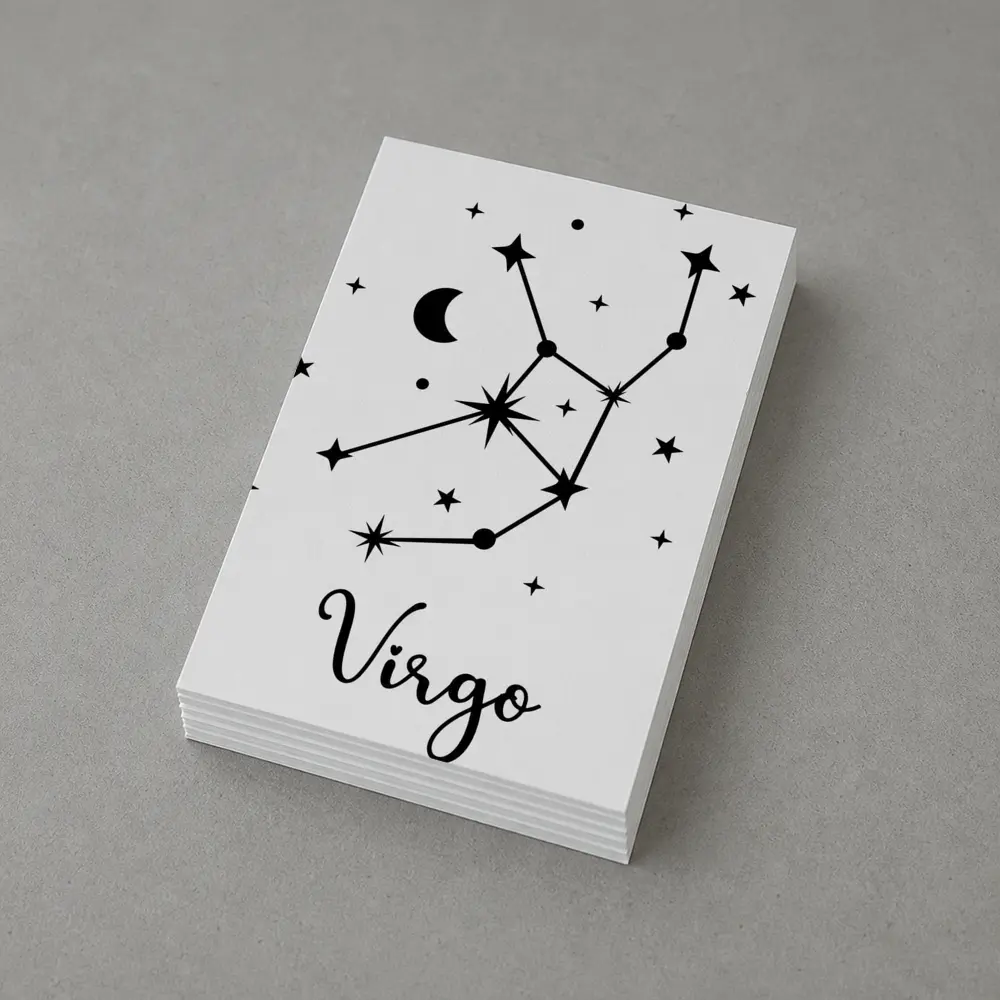 Virgo Constellation Stars Moon Black Art – Postcards