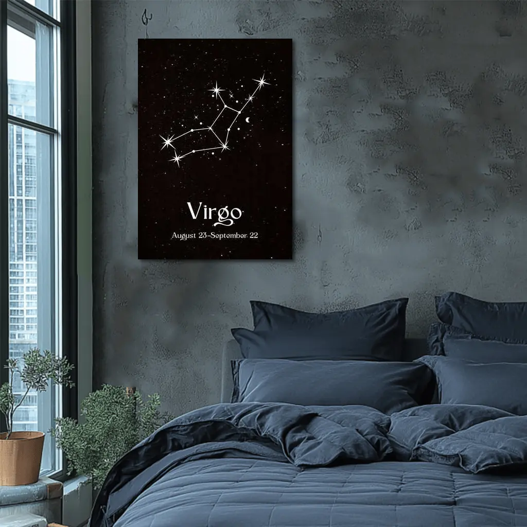 Virgo Constellation Stars Black Night Sky – Wall Art
