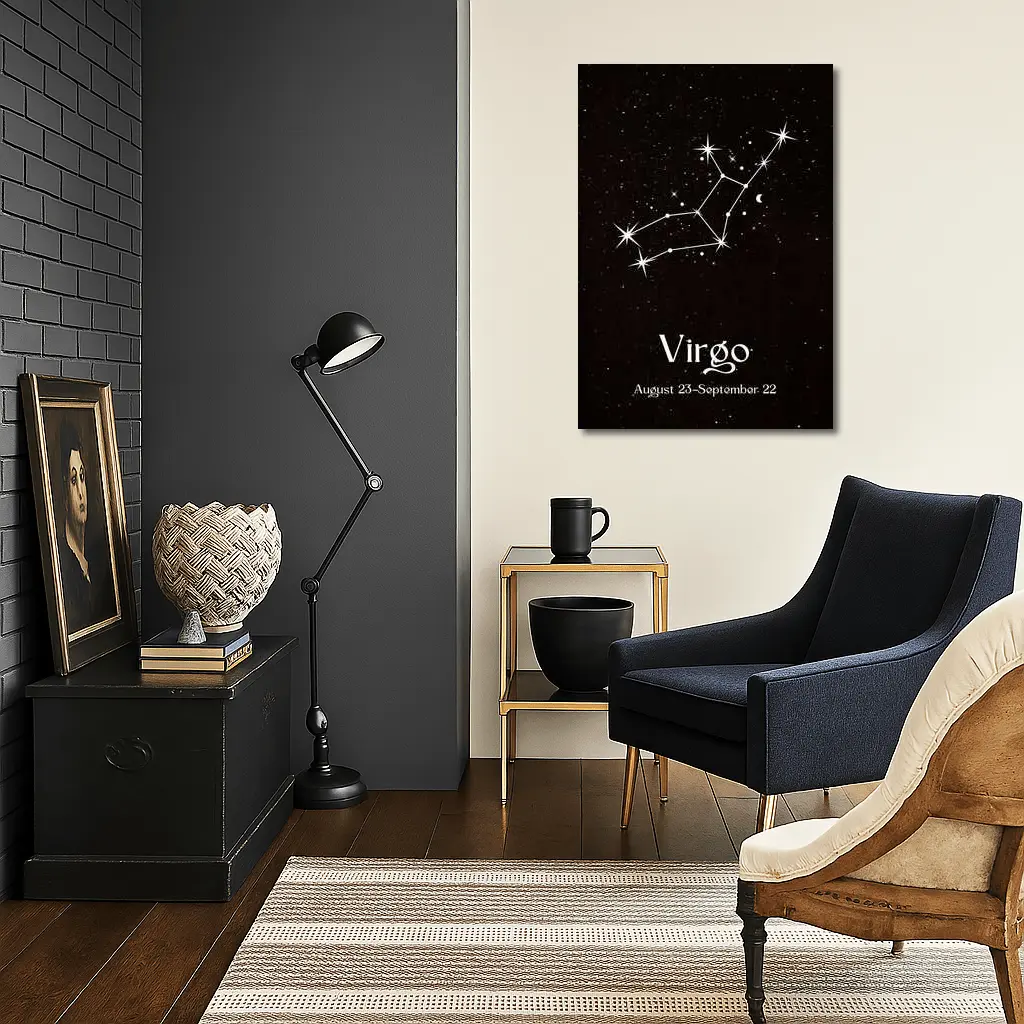 Virgo Constellation Stars Black Night Sky – Wall Art
