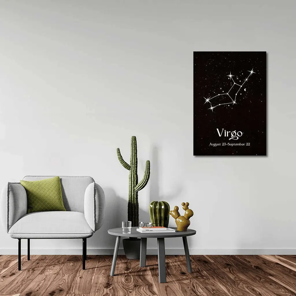 Virgo Constellation Stars Black Night Sky – Wall Art