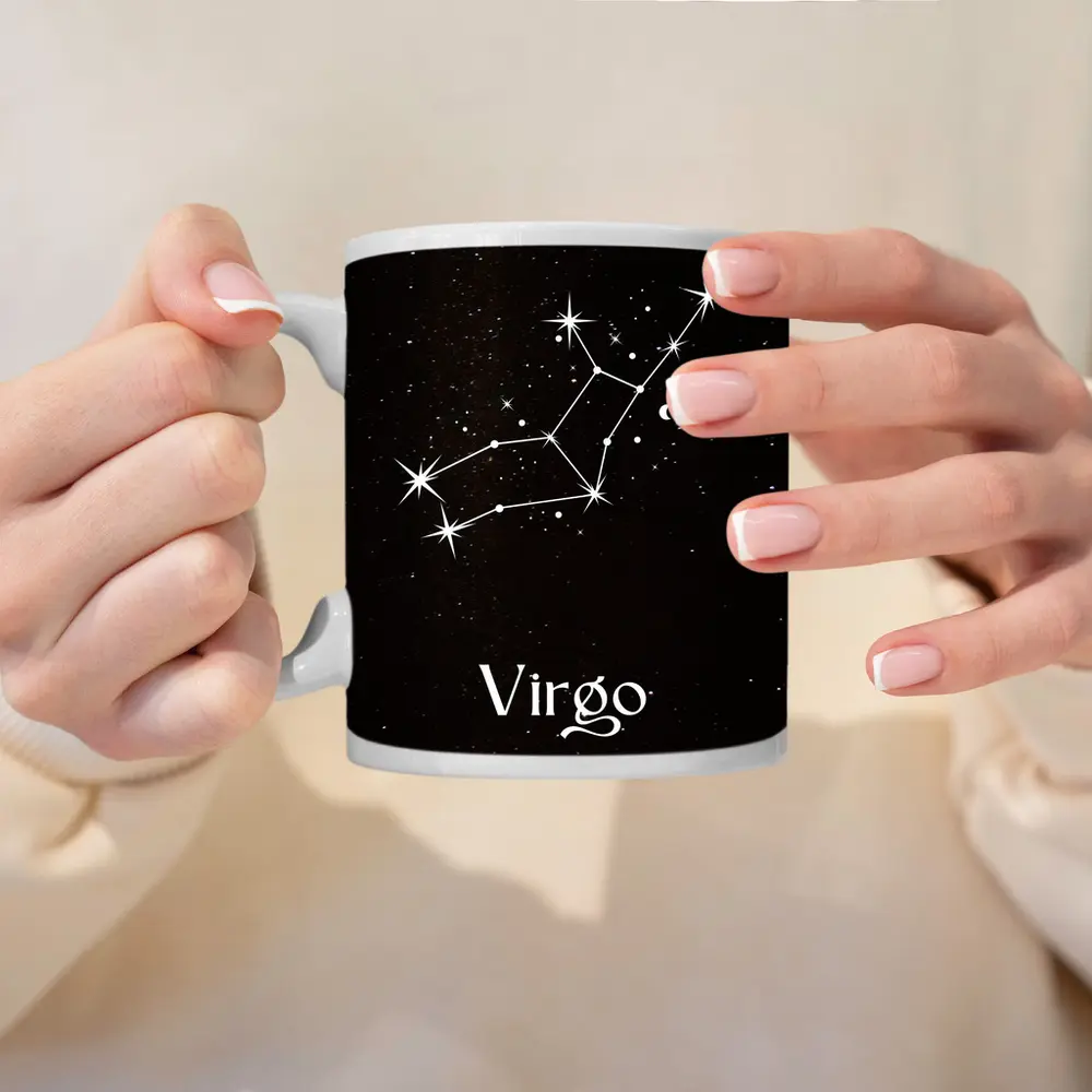 Virgo Constellation Stars Black Night Sky – Mugs