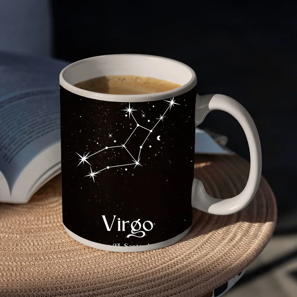 Virgo Constellation Stars Black Night Sky – Mugs