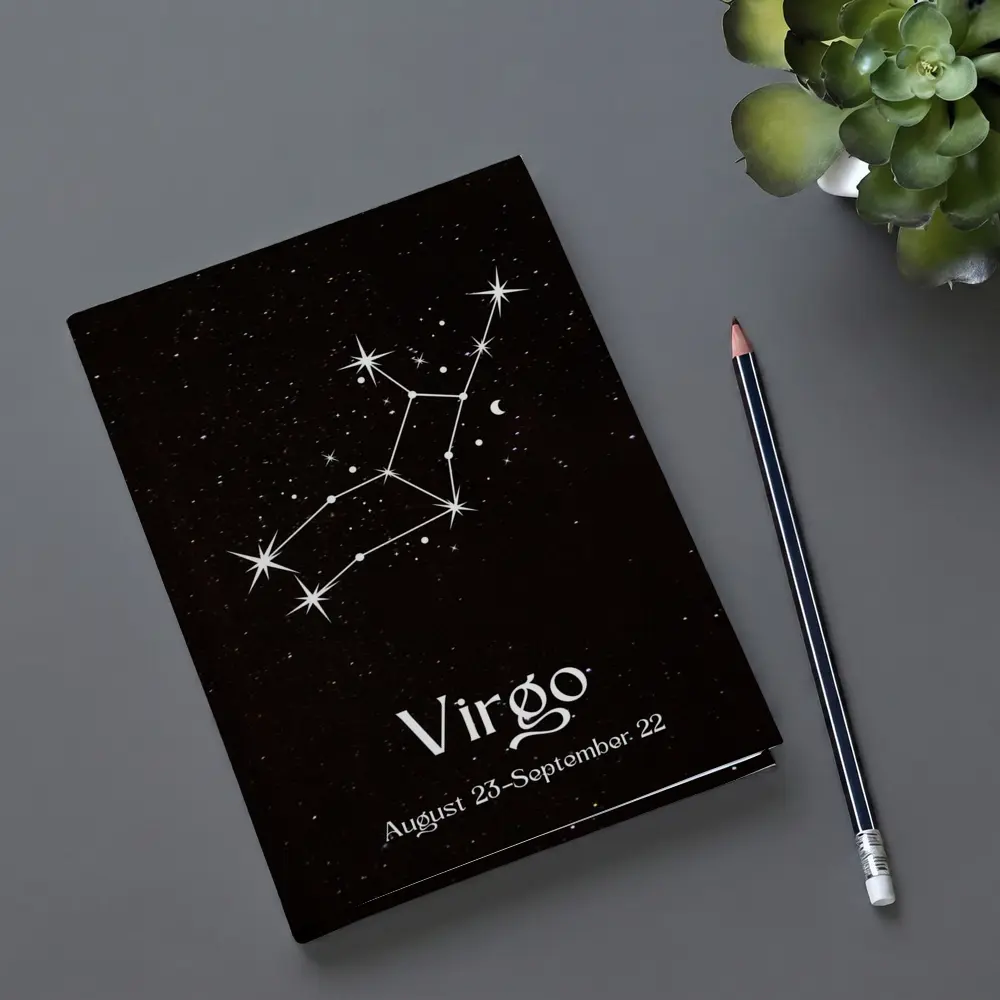 Virgo Constellation Stars Black Night Sky – Notebooks