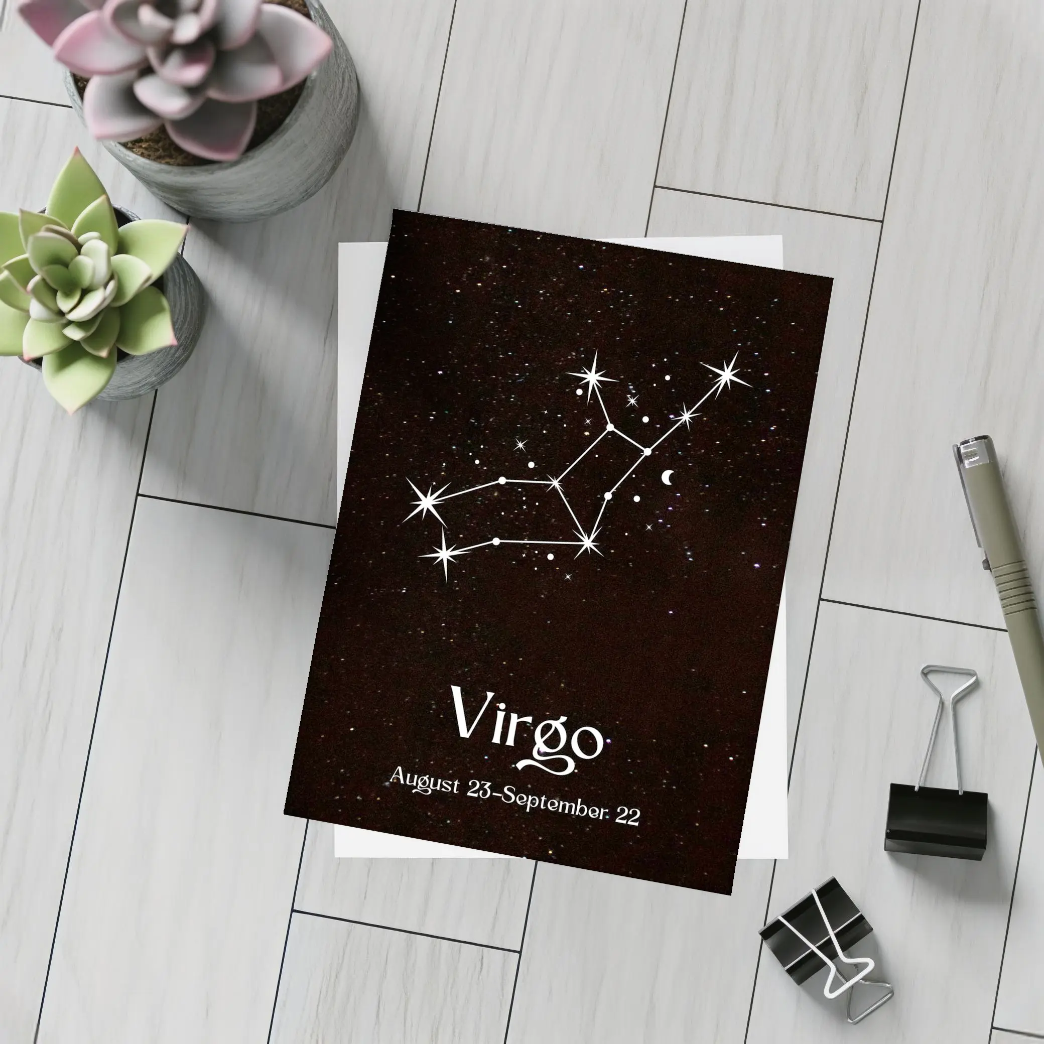 Virgo Constellation Stars Black Night Sky – Postcards