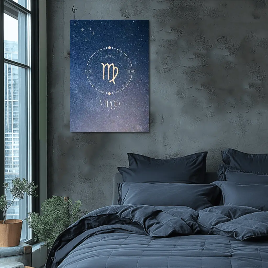 Virgo Zodiac Sign Starry Night Sky – Wall Art