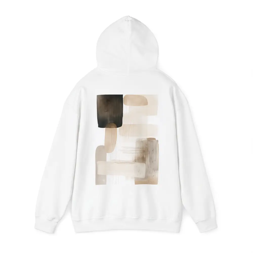 Neutral Beige Abstract Shapes Watercolor Art – Hoodies