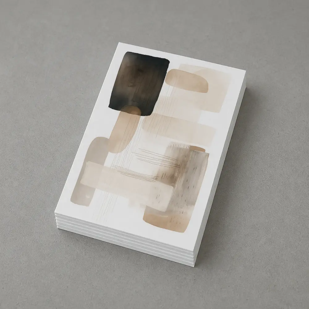Neutral Beige Abstract Shapes Watercolor Art – Postcards