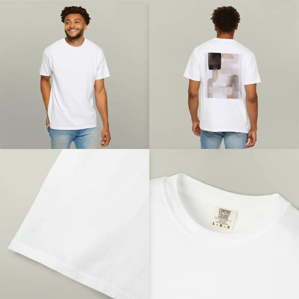 Neutral Beige Abstract Shapes Watercolor Art – T-Shirts