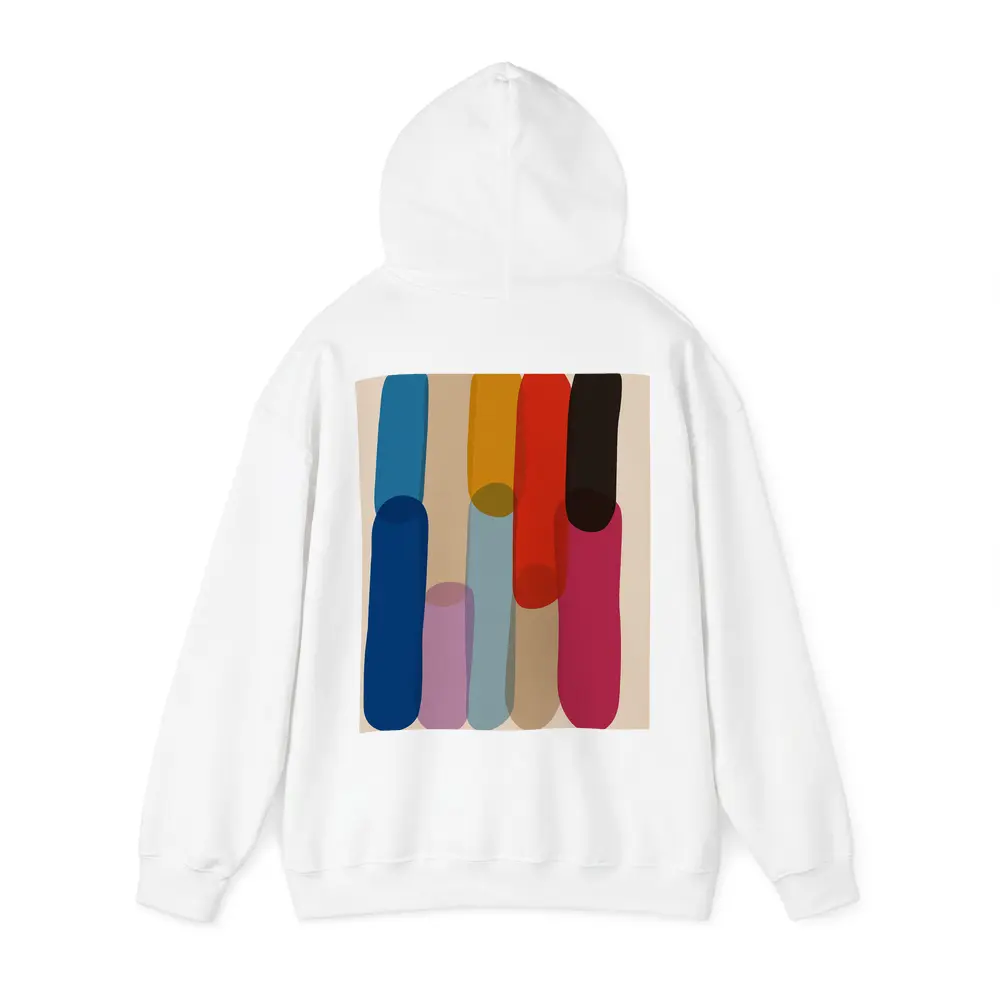 Colorful Abstract Rounded Shapes Beige Background – Hoodies