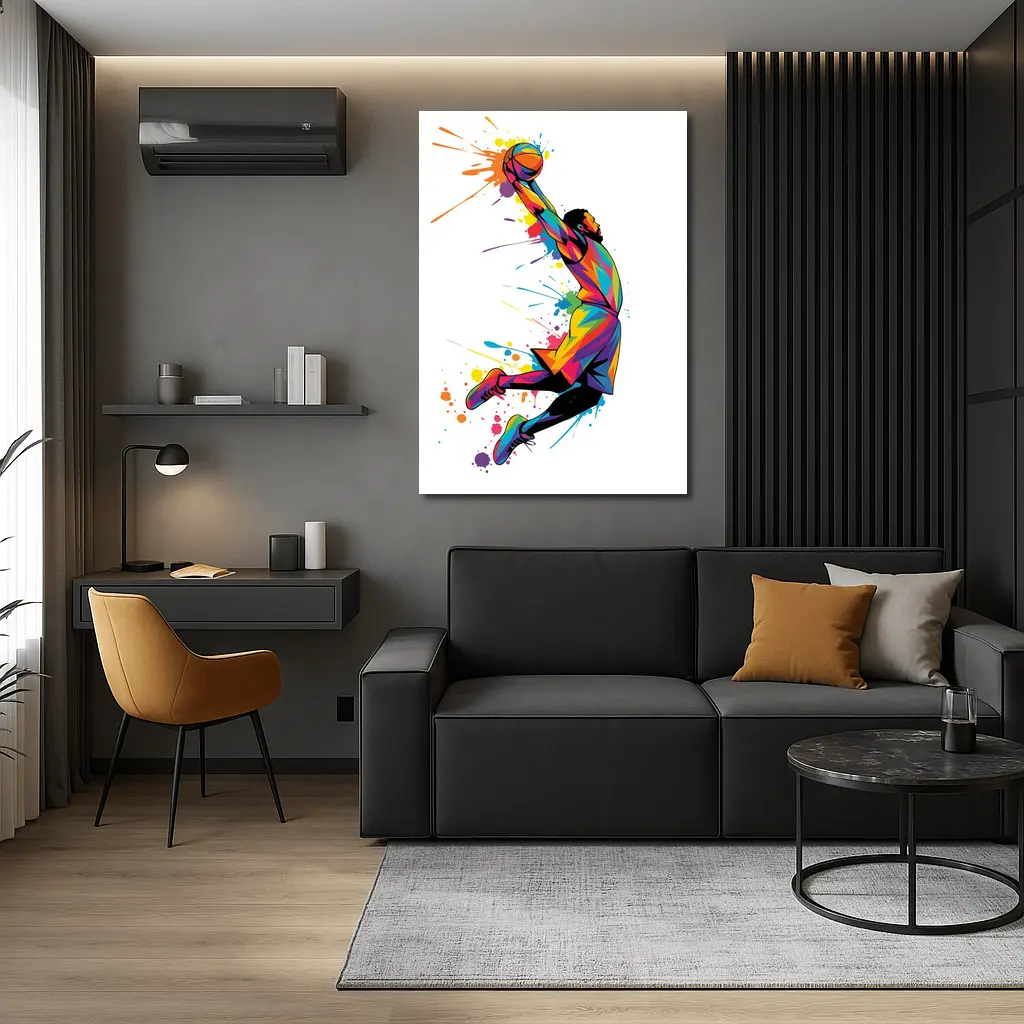 Basketball Player Dunk Colorful Pop Art – Wall Art