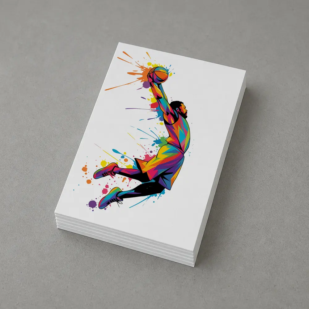 Basketball Player Dunk Colorful Pop Art – Postcards