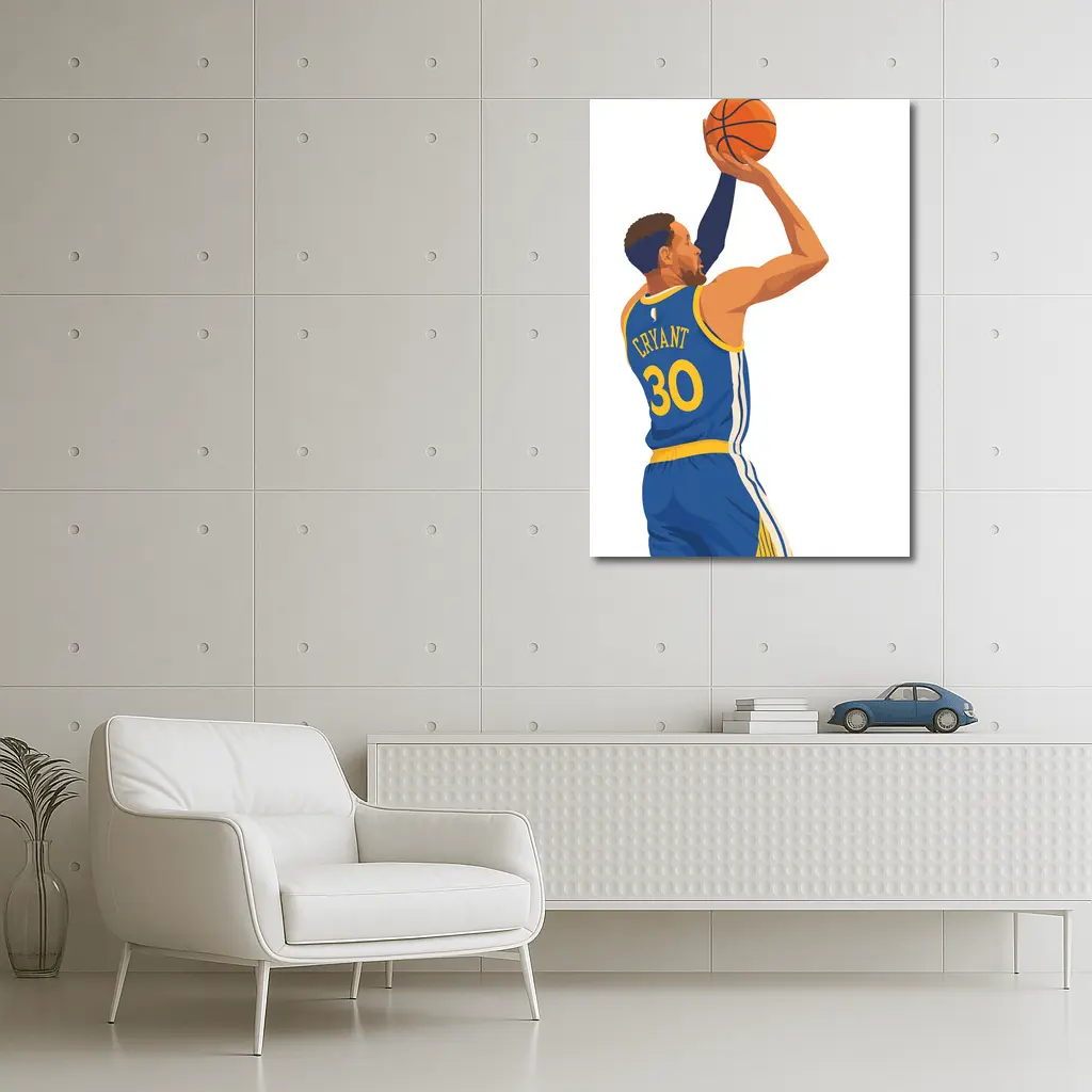 Basketball Player Shooting Vector Art Illustration – Wall Art